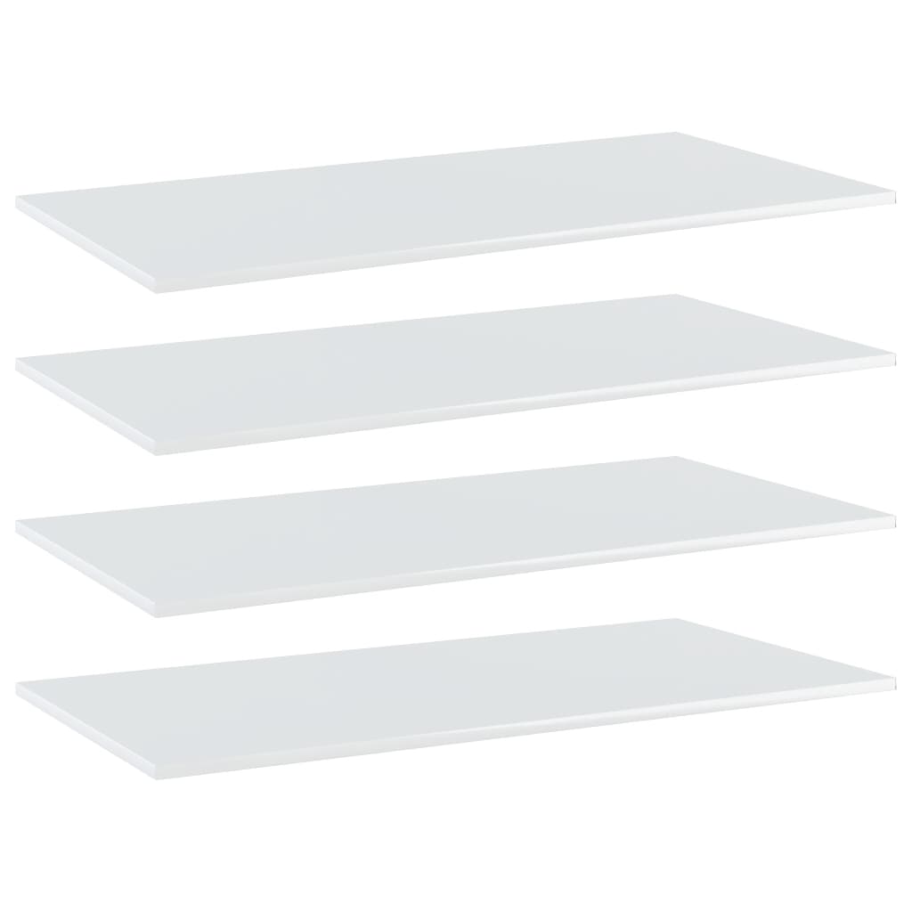 NNEVL Bookshelf Boards 4 pcs High Gloss White 80x30x1.5 cm Chipboard